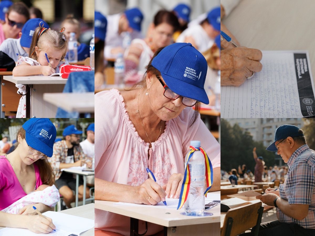 De la copii și mămici cu nou-născuți în brațe, la bătrâni. Marea Dictare Națională - în imagini