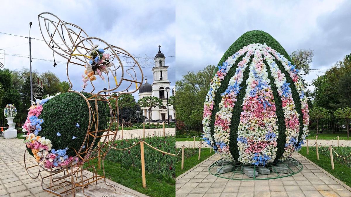 FOTO/ Chișinăul, împânzit de figurine pascale. Pe străzile centrale va fi conectat iluminatul decorativ